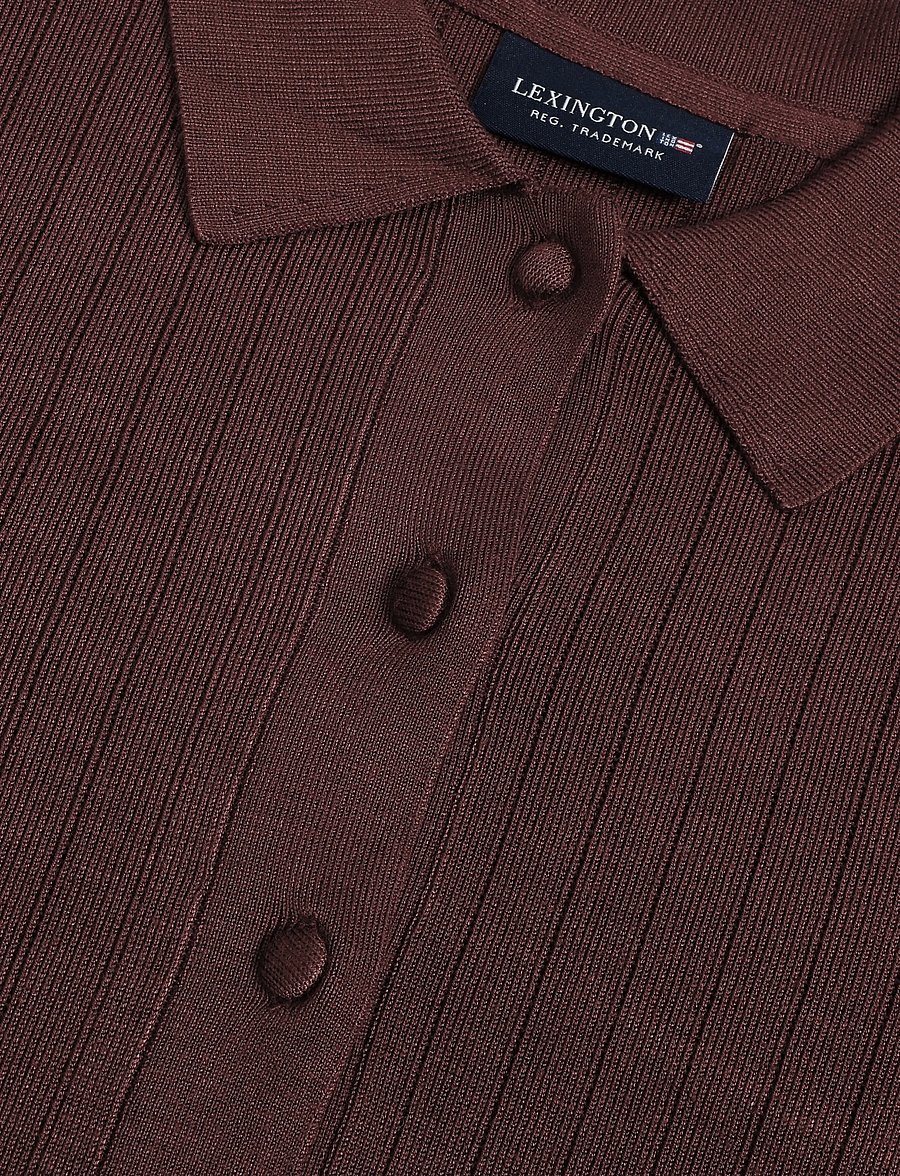 Lexington Clothing - Polo Neck Dress - strickkleider - dark burgundy - 2