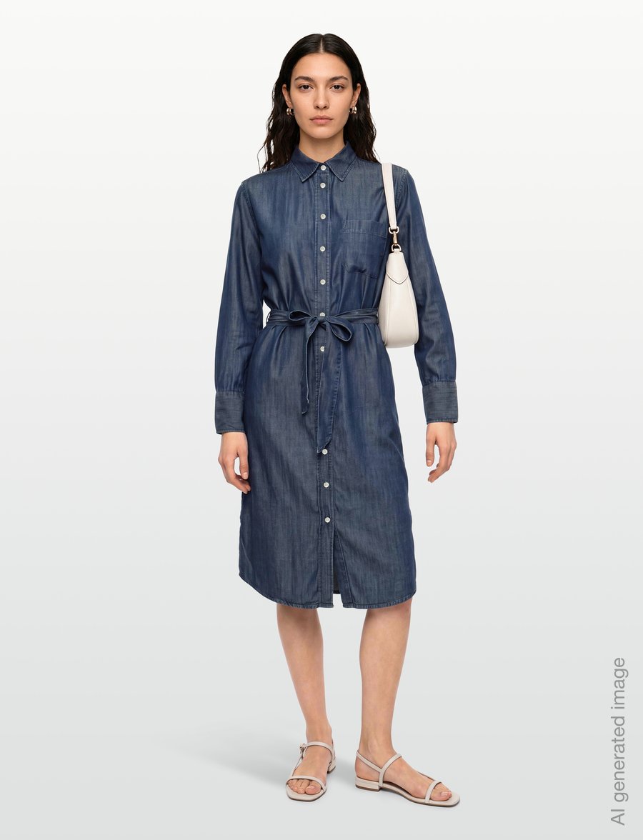 Lexington Clothing - Casual Fit Lyocell Shirt Dress - skjortklänningar - indigo - 0