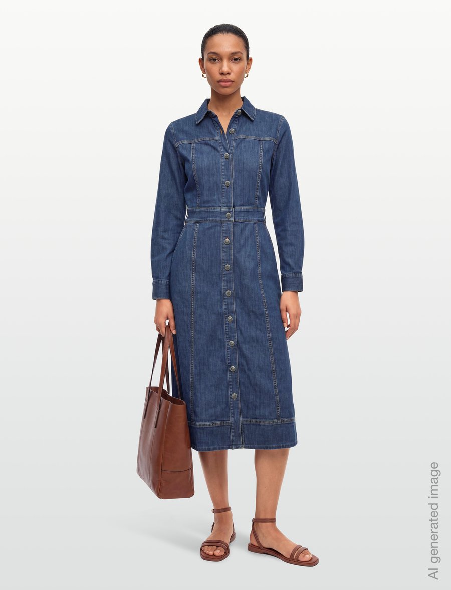 Lexington Clothing - Midi Denim Dress - skjortekjoler - indigo - 0