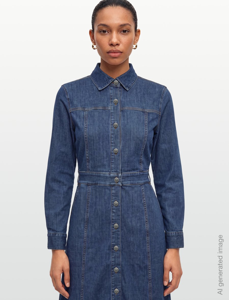 Lexington Clothing - Midi Denim Dress - skjortekjoler - indigo - 3