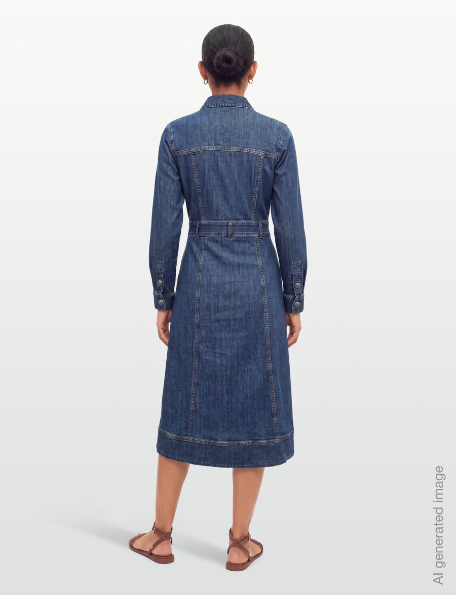 Lexington Clothing - Midi Denim Dress - skjortekjoler - indigo - 4