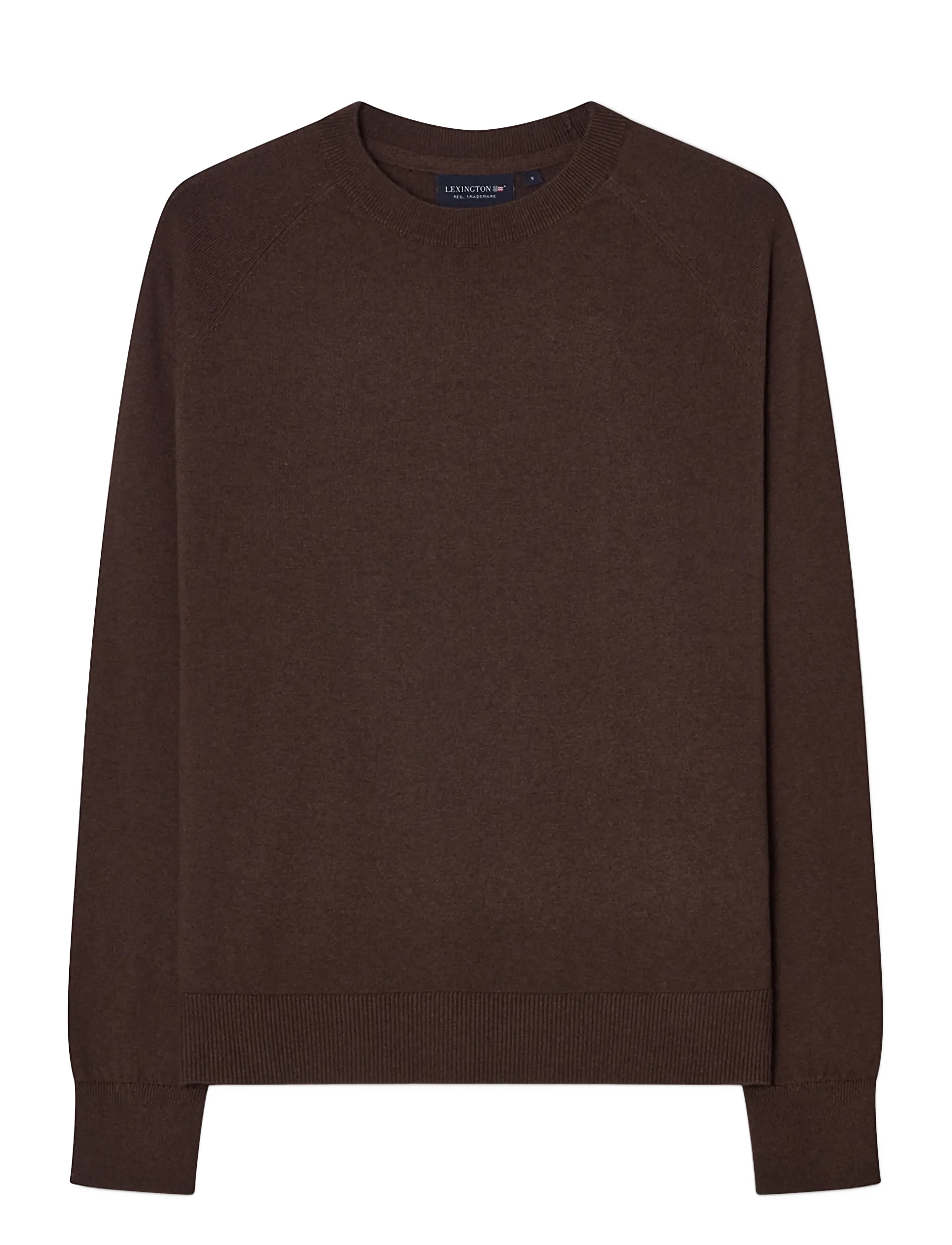 Lexington Clothing Cashmere Blend Raglan Sweater - Jumpers - DARK BROWN MELANGE / brown