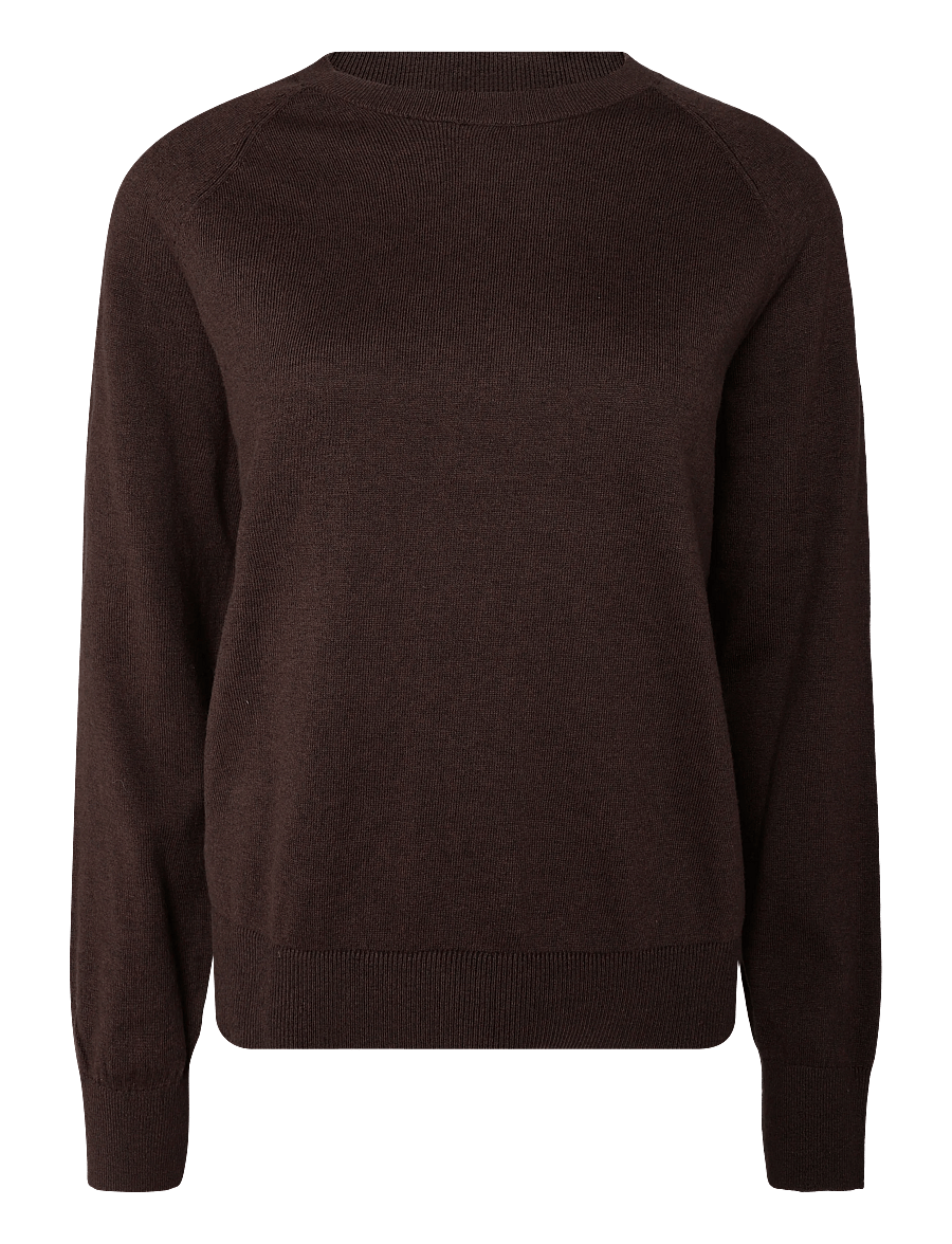 Lexington Clothing - Cashmere Blend Raglan Sweater - kampsunid - dark brown melange - 0