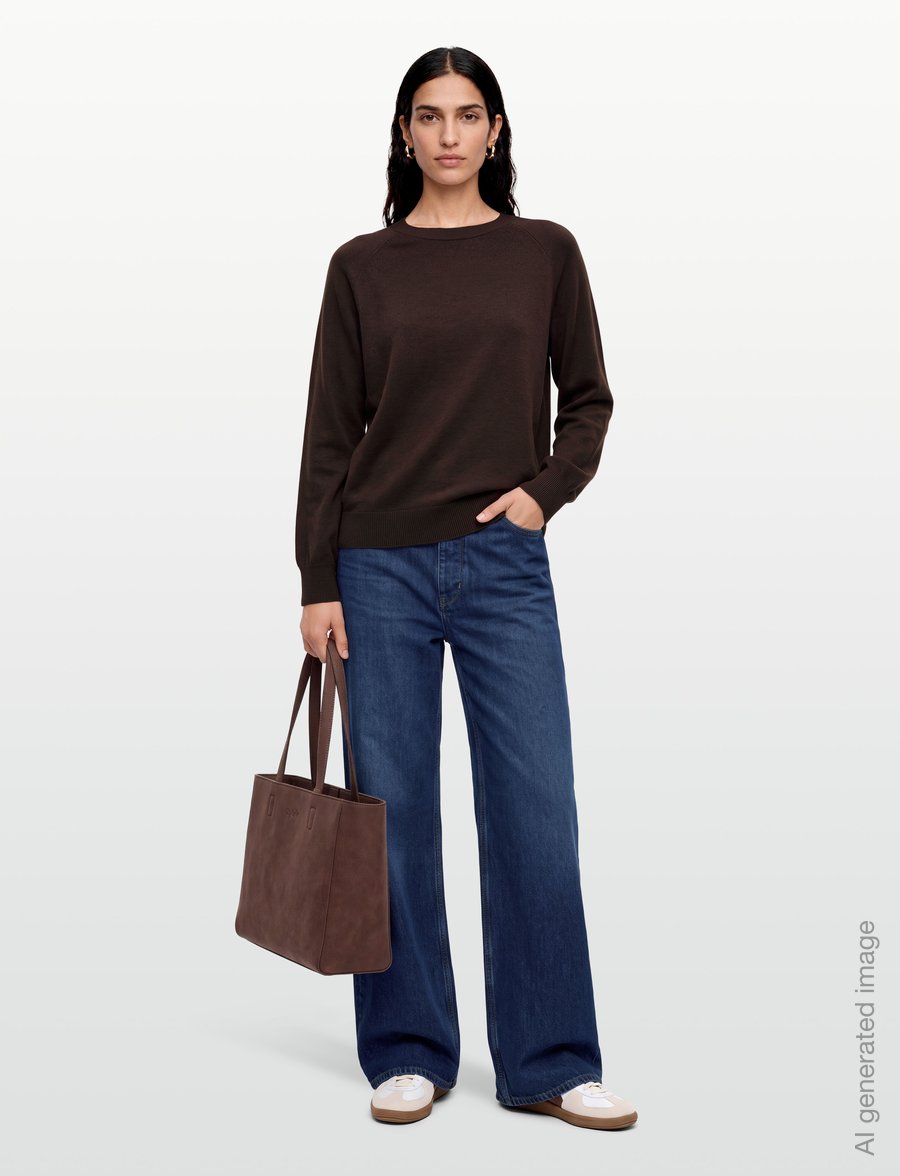 Lexington Clothing - Cashmere Blend Raglan Sweater - striktrøjer - dark brown melange - 0