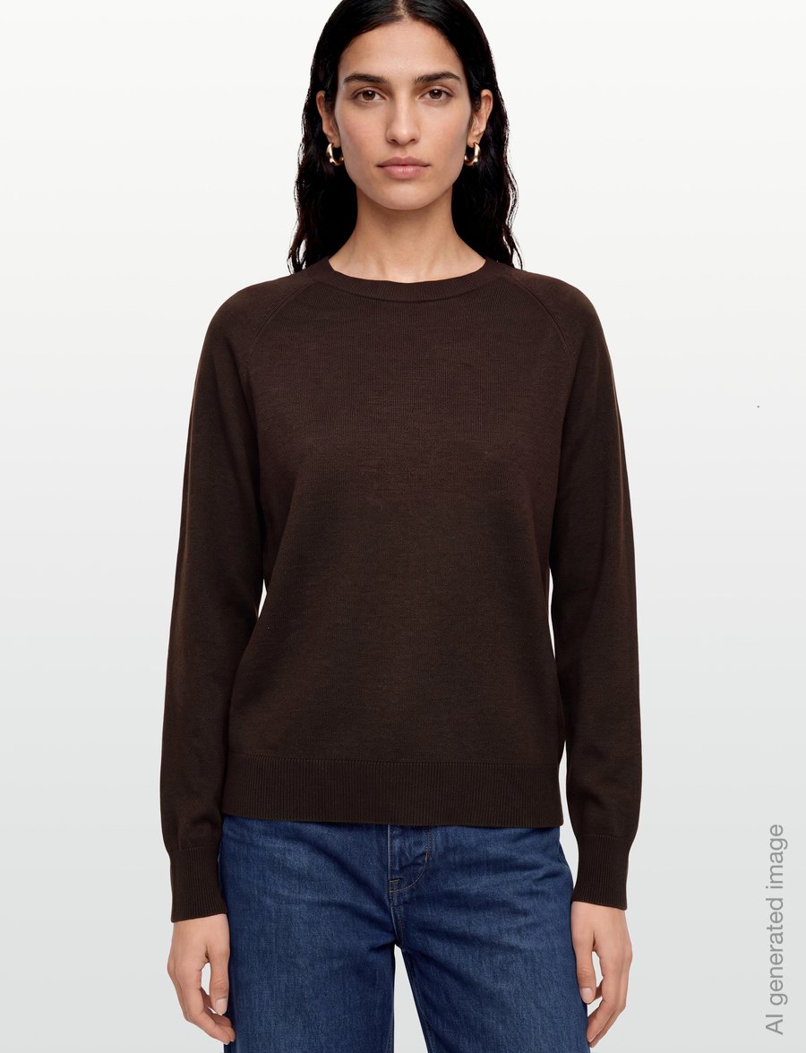 Lexington Clothing - Cashmere Blend Raglan Sweater - striktrøjer - dark brown melange - 3