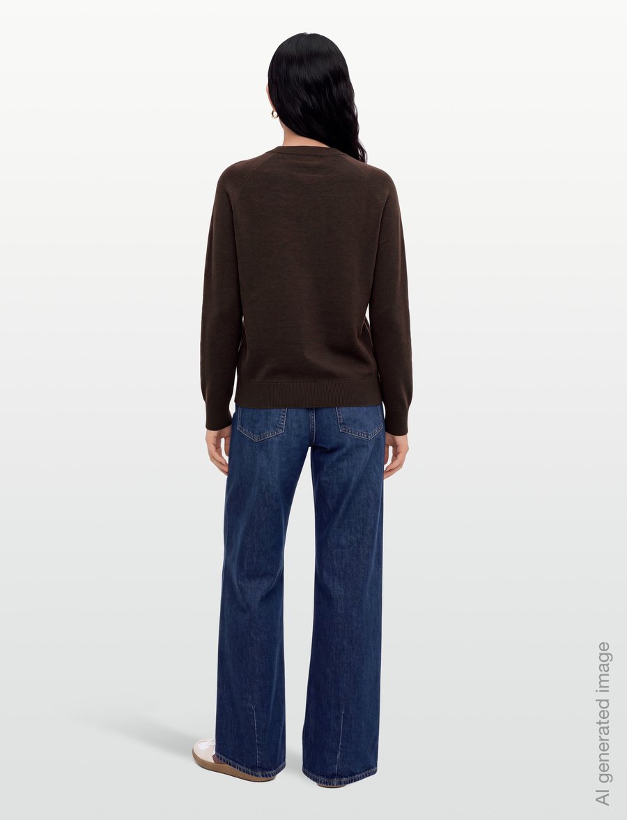 Lexington Clothing - Cashmere Blend Raglan Sweater - striktrøjer - dark brown melange - 4