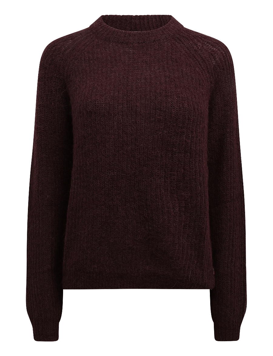 Lexington Clothing - Alpaca Raglan Sweater - jumpers - dark burgundy - 0