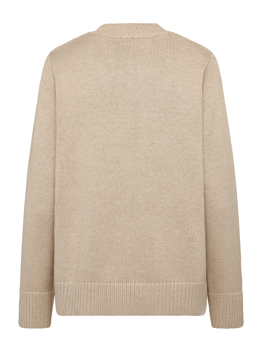 Lexington Clothing - Knitted Sweater with Shoulder Pads - jumpers - beige - 2