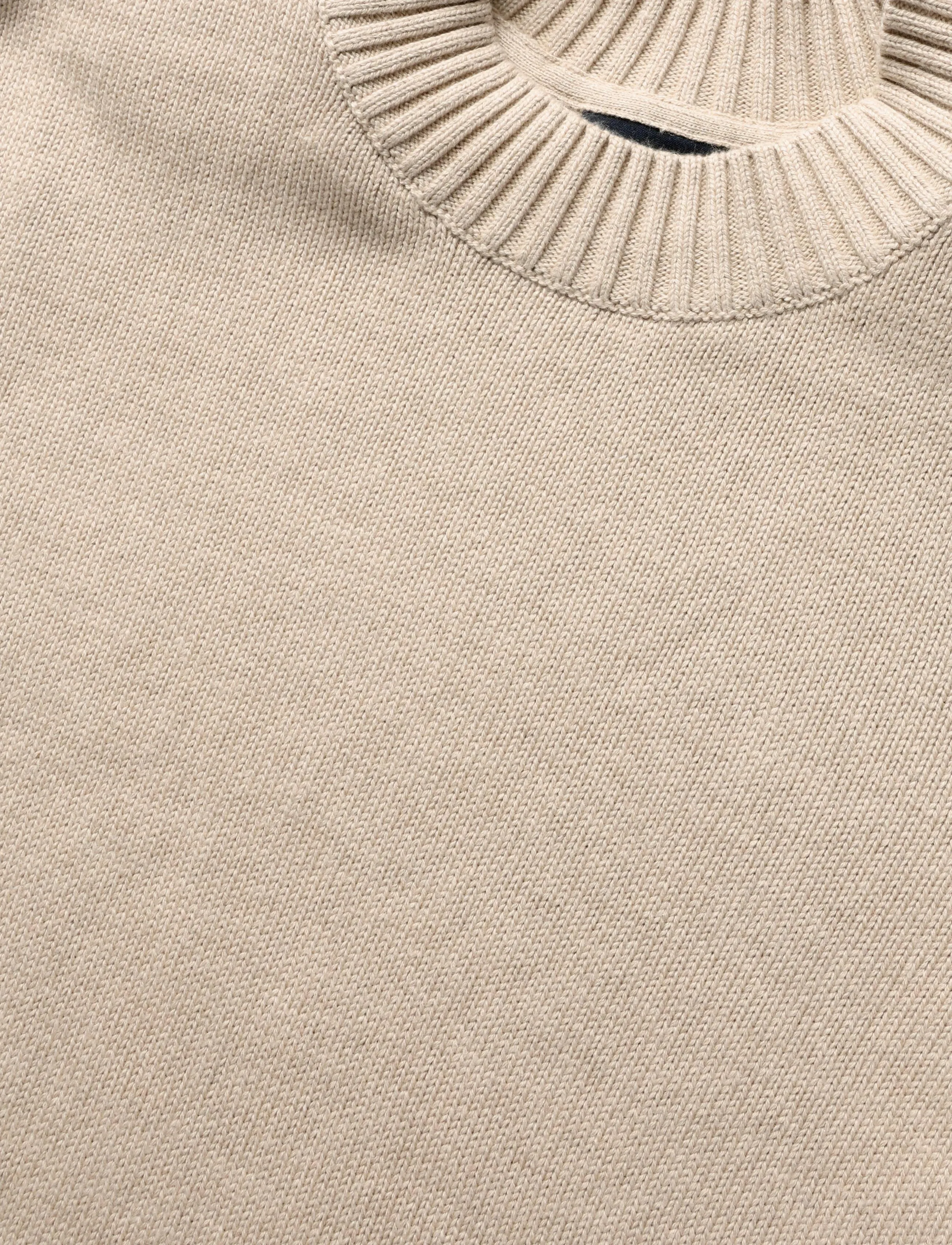 Lexington Clothing - Knitted Sweater with Shoulder Pads - jumpers - beige - 5