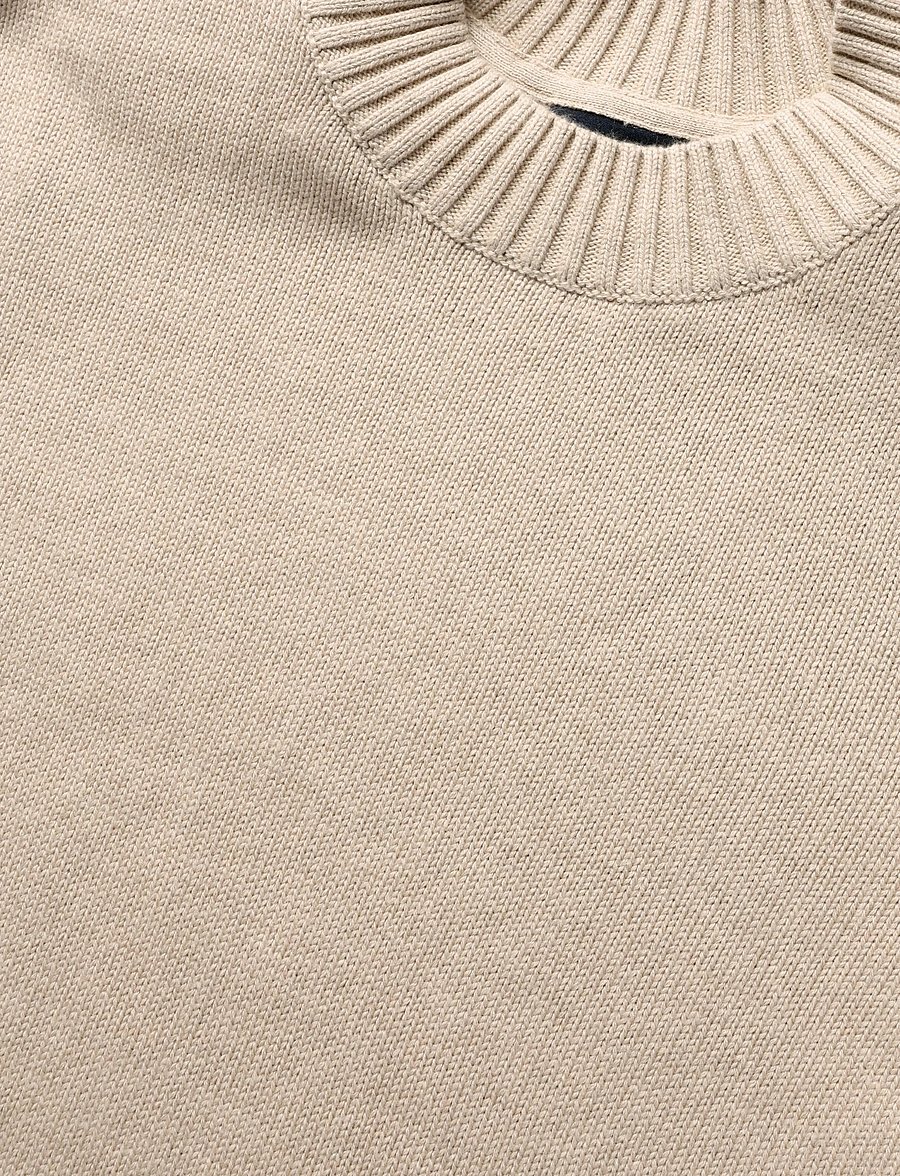 Lexington Clothing - Knitted Sweater with Shoulder Pads - jumpers - beige - 5