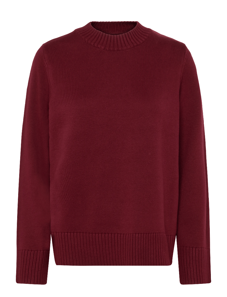 Lexington Clothing - Knitted Sweater with Shoulder Pads - pullover - light burgundy - 0