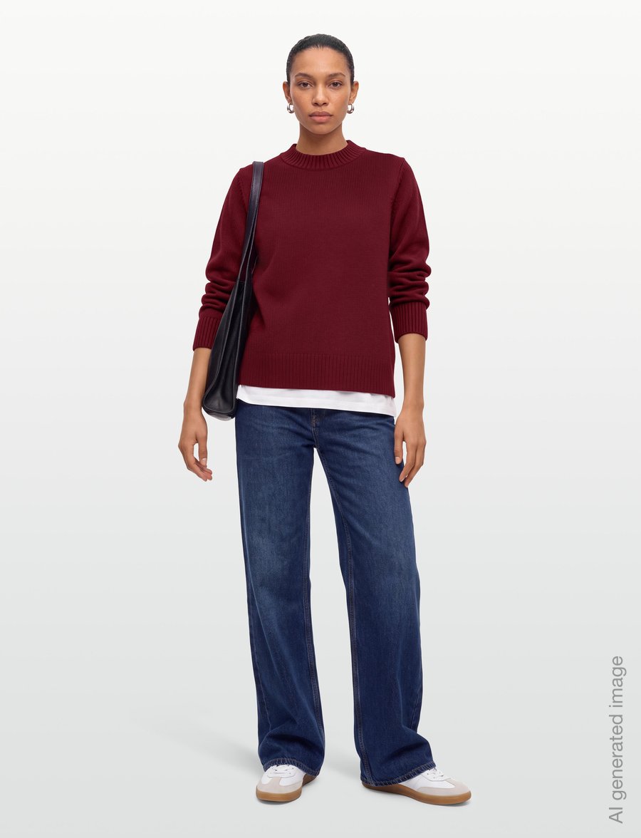 Lexington Clothing - Knitted Sweater with Shoulder Pads - stickade tröjor - light burgundy - 0