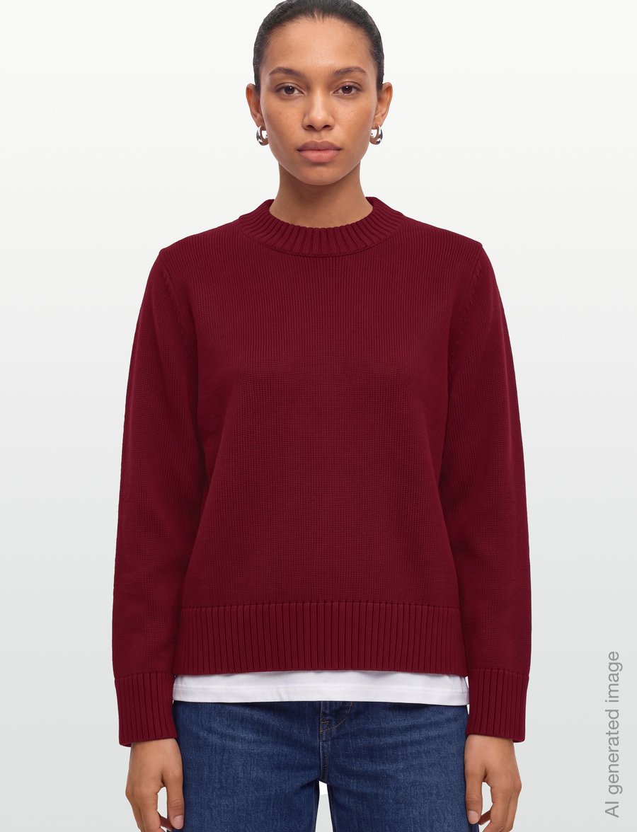 Lexington Clothing - Knitted Sweater with Shoulder Pads - stickade tröjor - light burgundy - 3