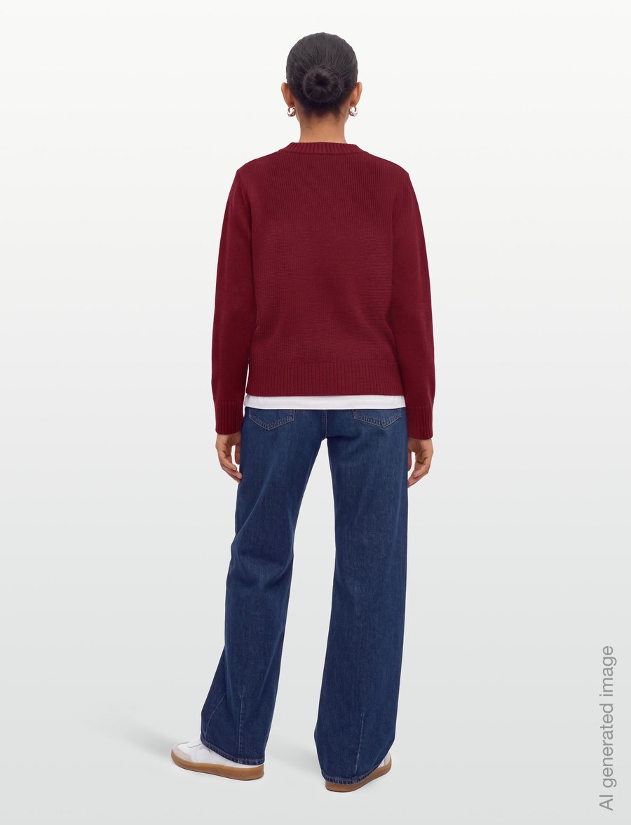 Lexington Clothing - Knitted Sweater with Shoulder Pads - stickade tröjor - light burgundy - 4