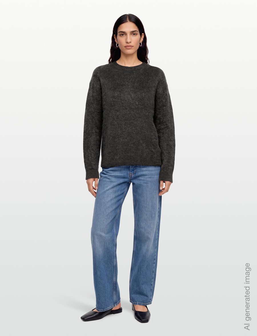 Lexington Clothing - Melange Mohair Sweater - jumpers - black/gray - 0