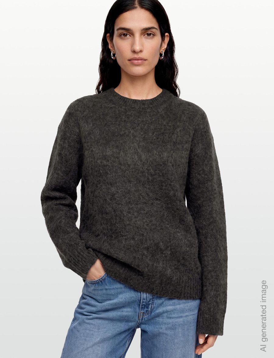 Lexington Clothing - Melange Mohair Sweater - jumpers - black/gray - 3