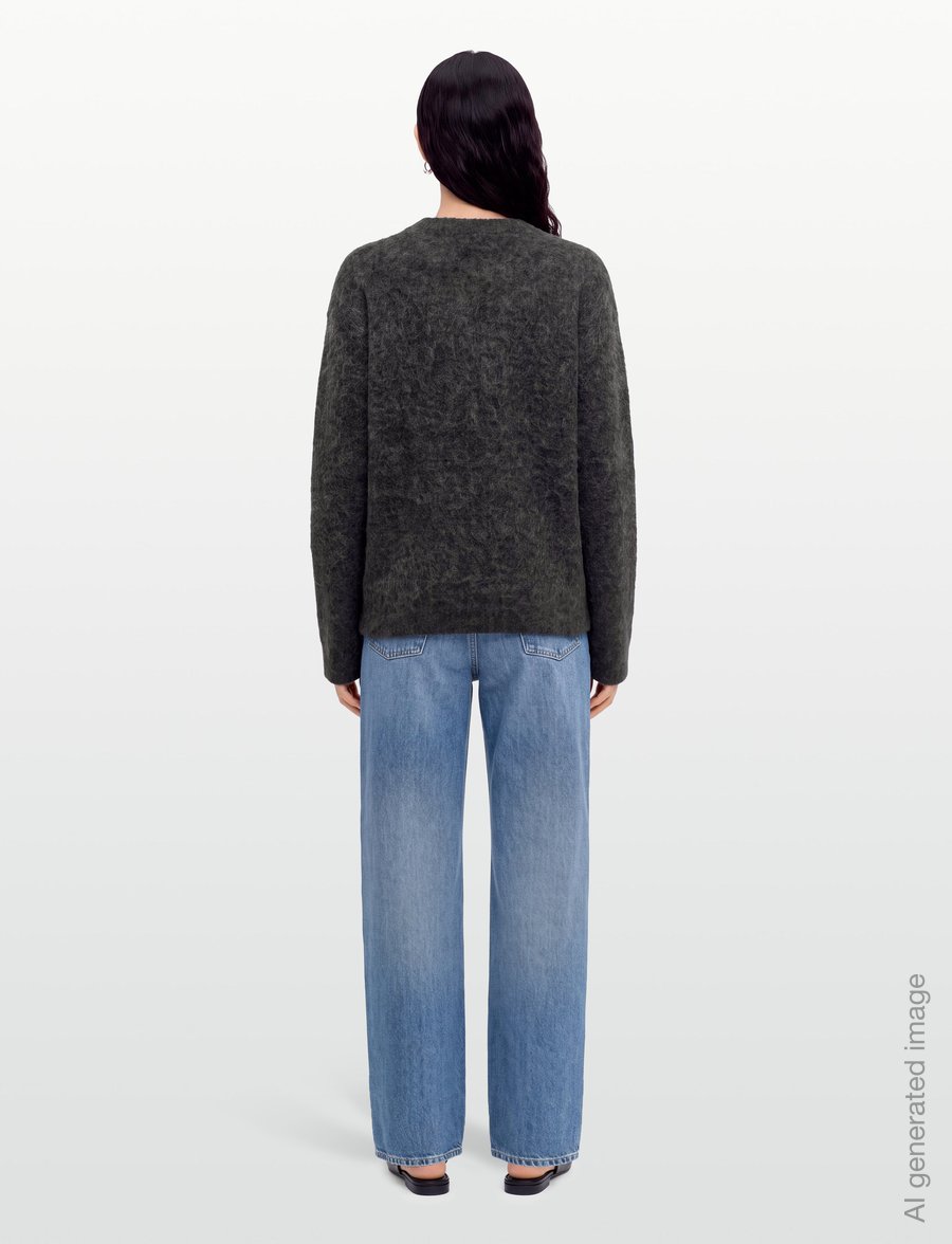 Lexington Clothing - Melange Mohair Sweater - jumpers - black/gray - 4