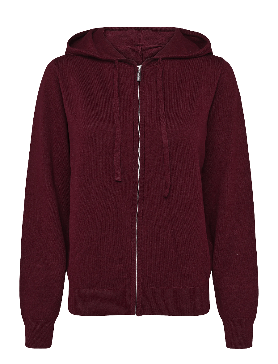 Lexington Clothing - Knitted Hoodie - strickjacken - burgundy - 0