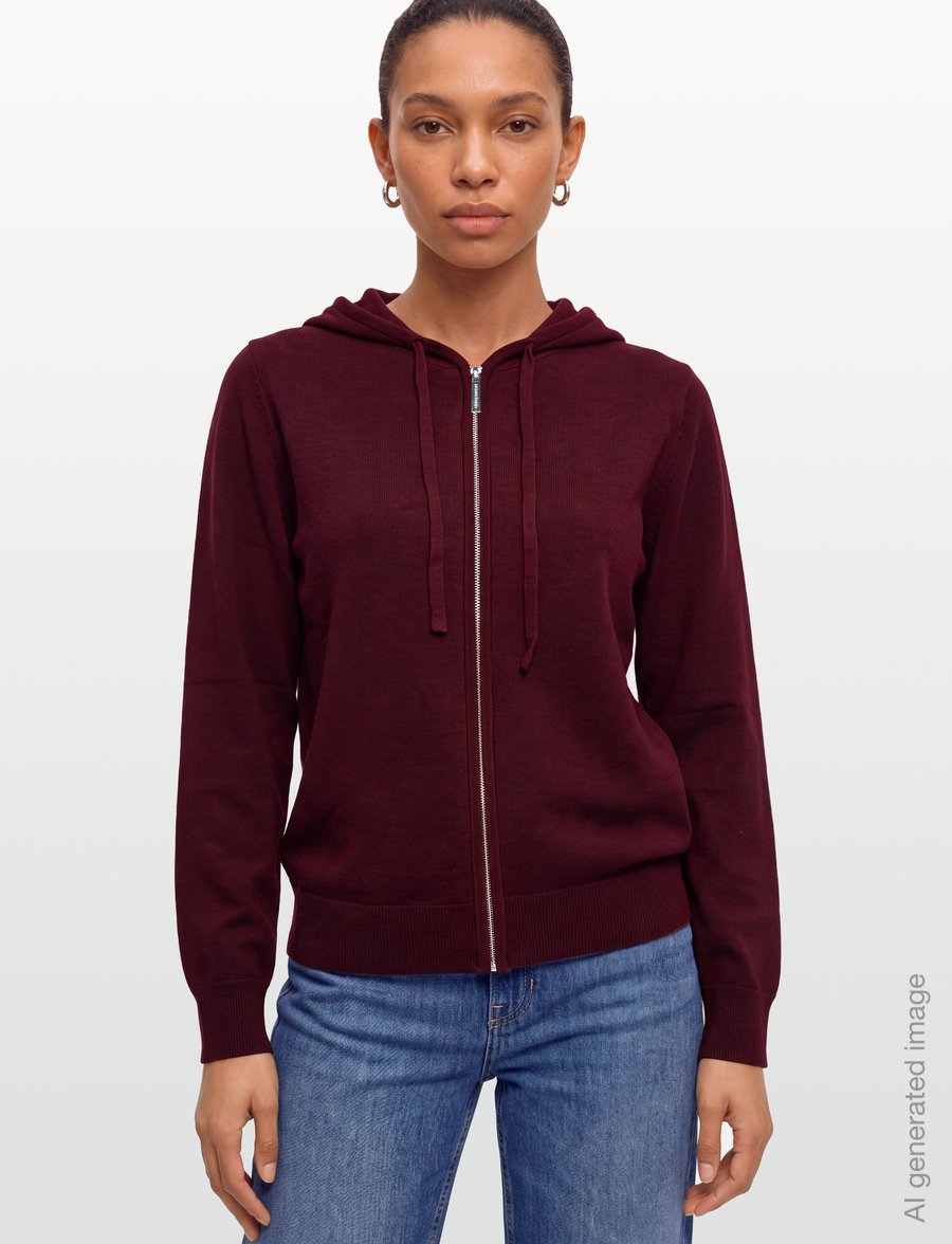Lexington Clothing - Knitted Hoodie - strickjacken - burgundy - 3