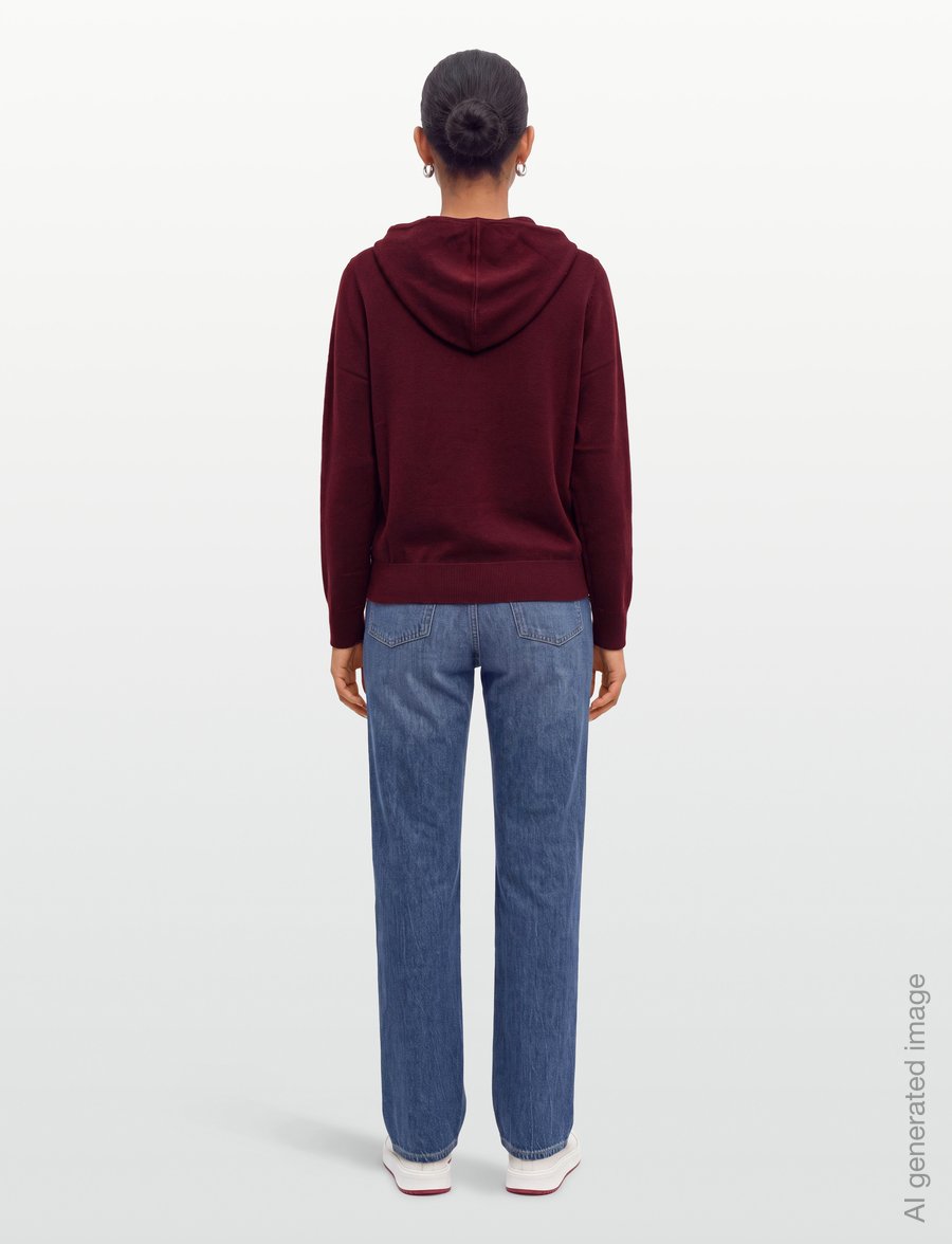 Lexington Clothing - Knitted Hoodie - strickjacken - burgundy - 4