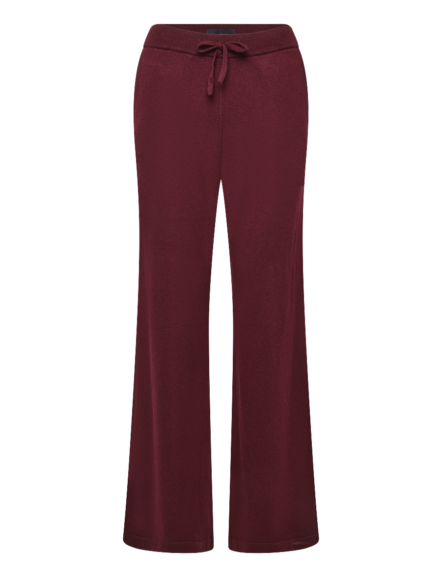 Lexington Clothing - Knitted Lounge Pant - vida byxor - burgundy - 0