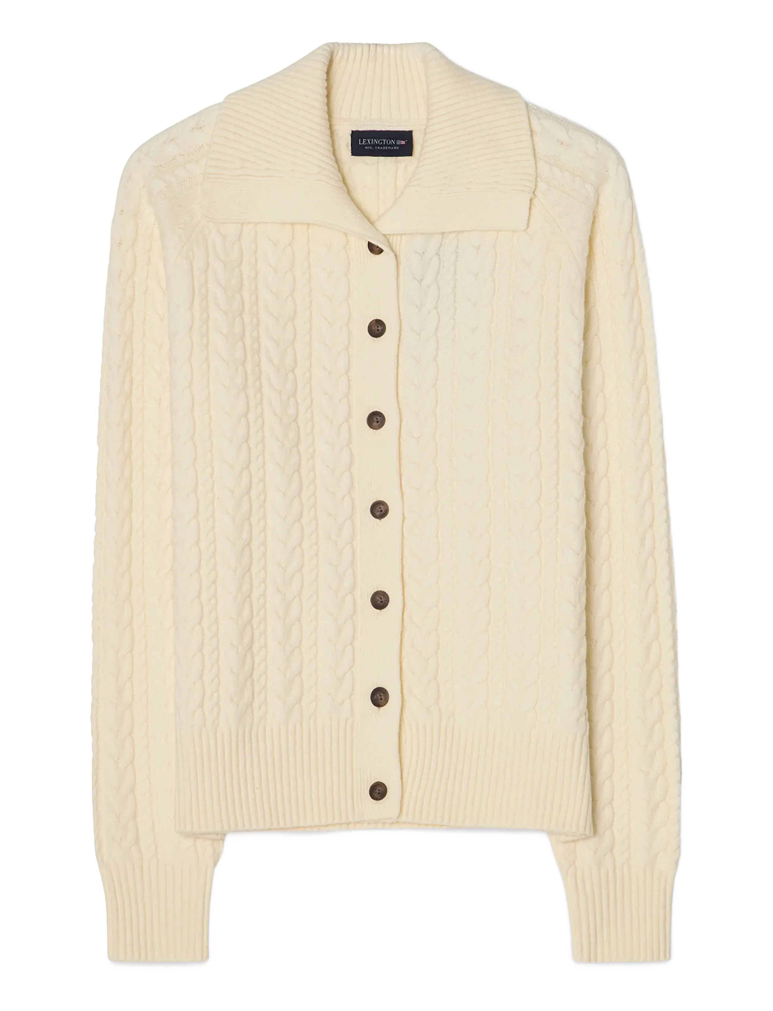 Lexington Clothing Cable Cardigan - Transitional Layering - OFFWHITE / cream