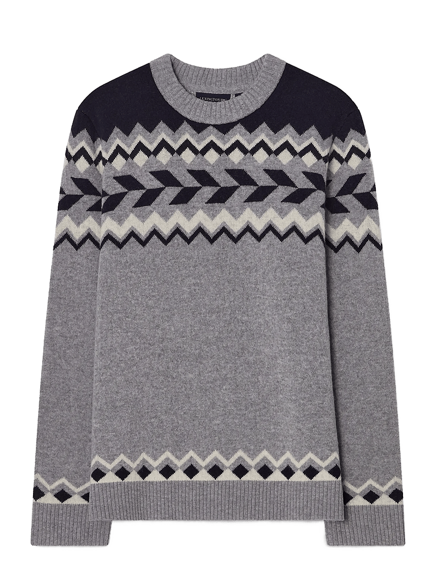 Lexington Clothing - Fair Isle Sweater - stickade tröjor - gray multi - 0