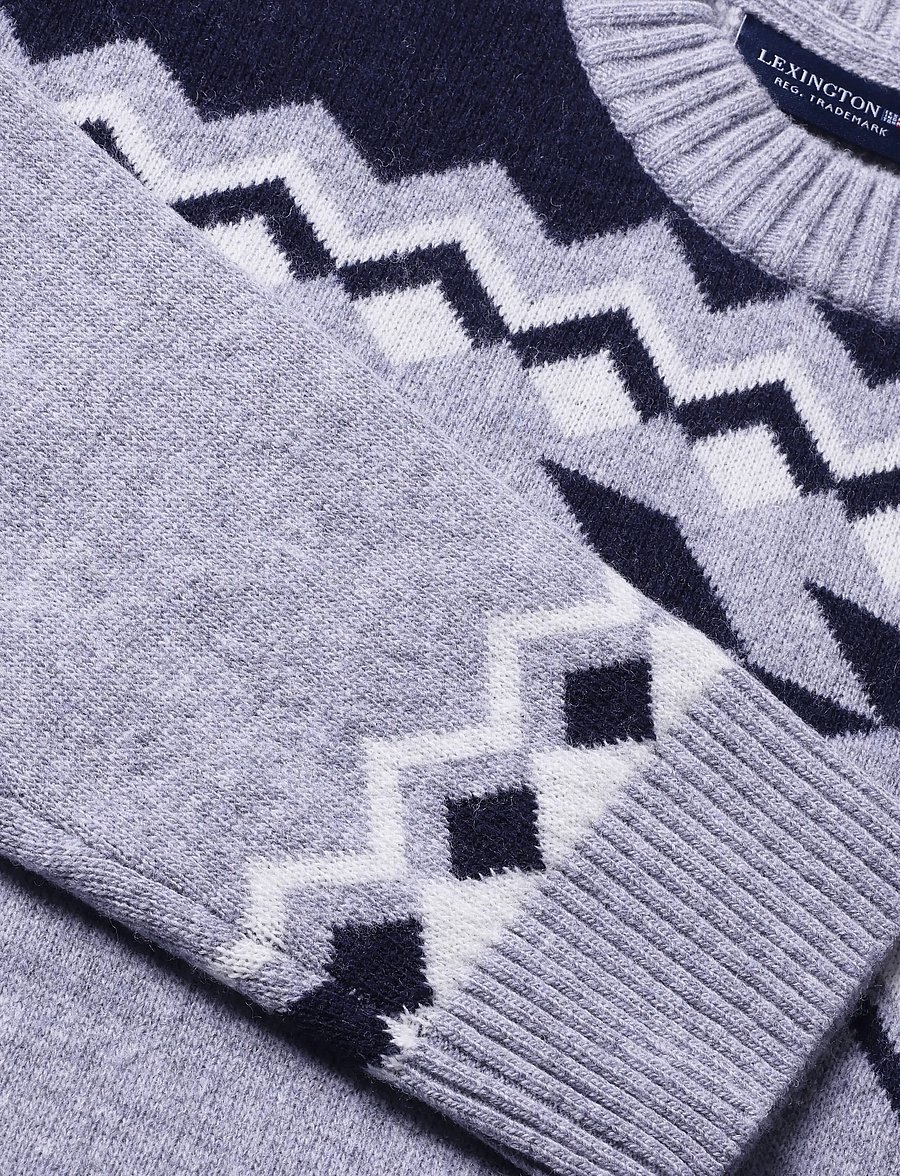 Lexington Clothing - Fair Isle Sweater - jumpers - gray multi - 2