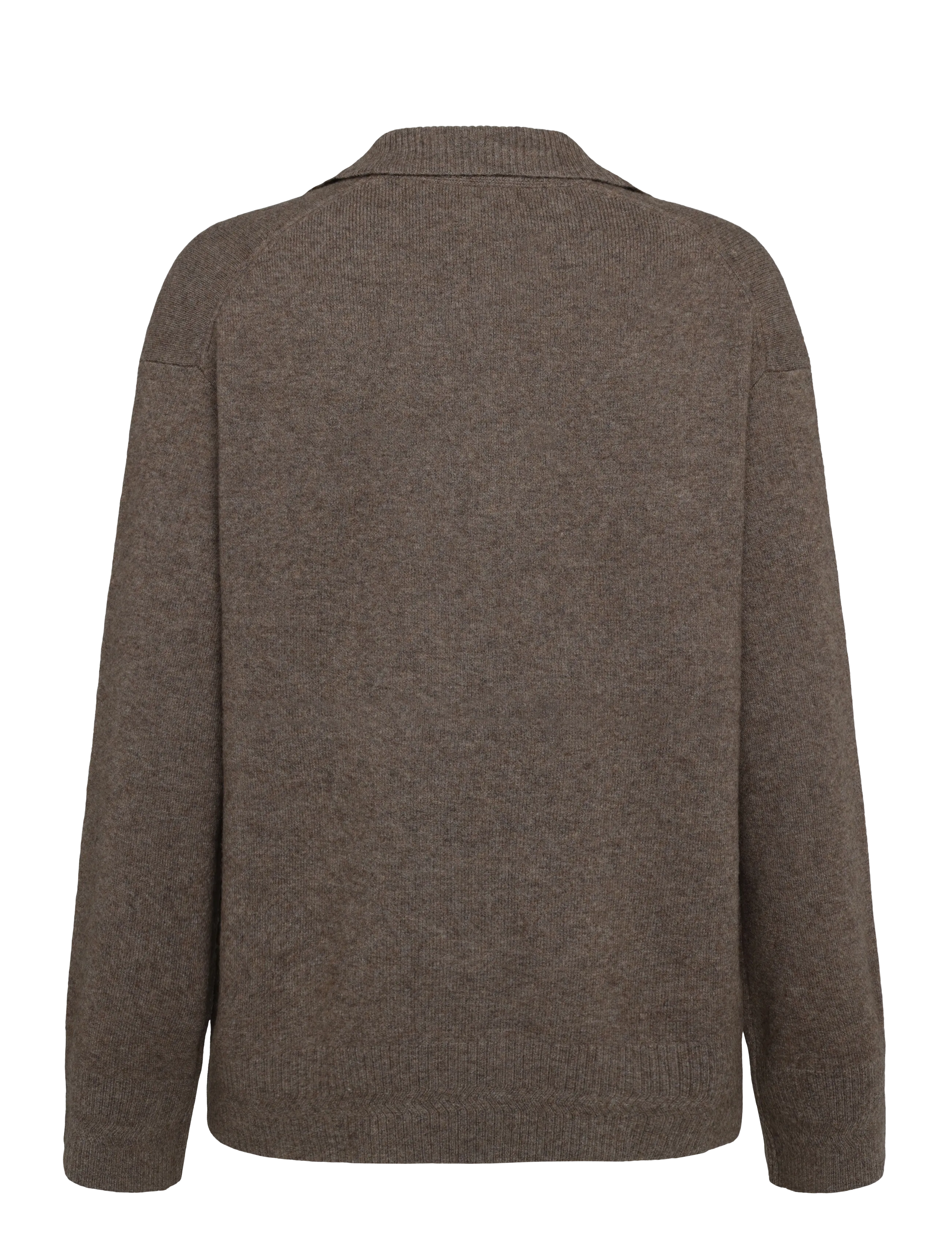 Lexington Clothing - Wide Sleeve Polo Sweater - kampsunid - brown melange - 1