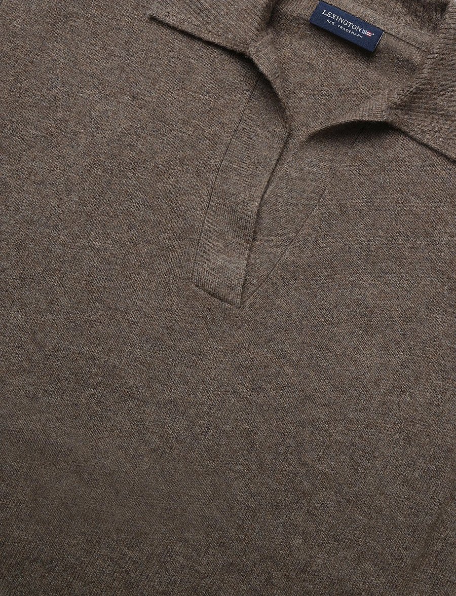 Lexington Clothing - Wide Sleeve Polo Sweater - kampsunid - brown melange - 2