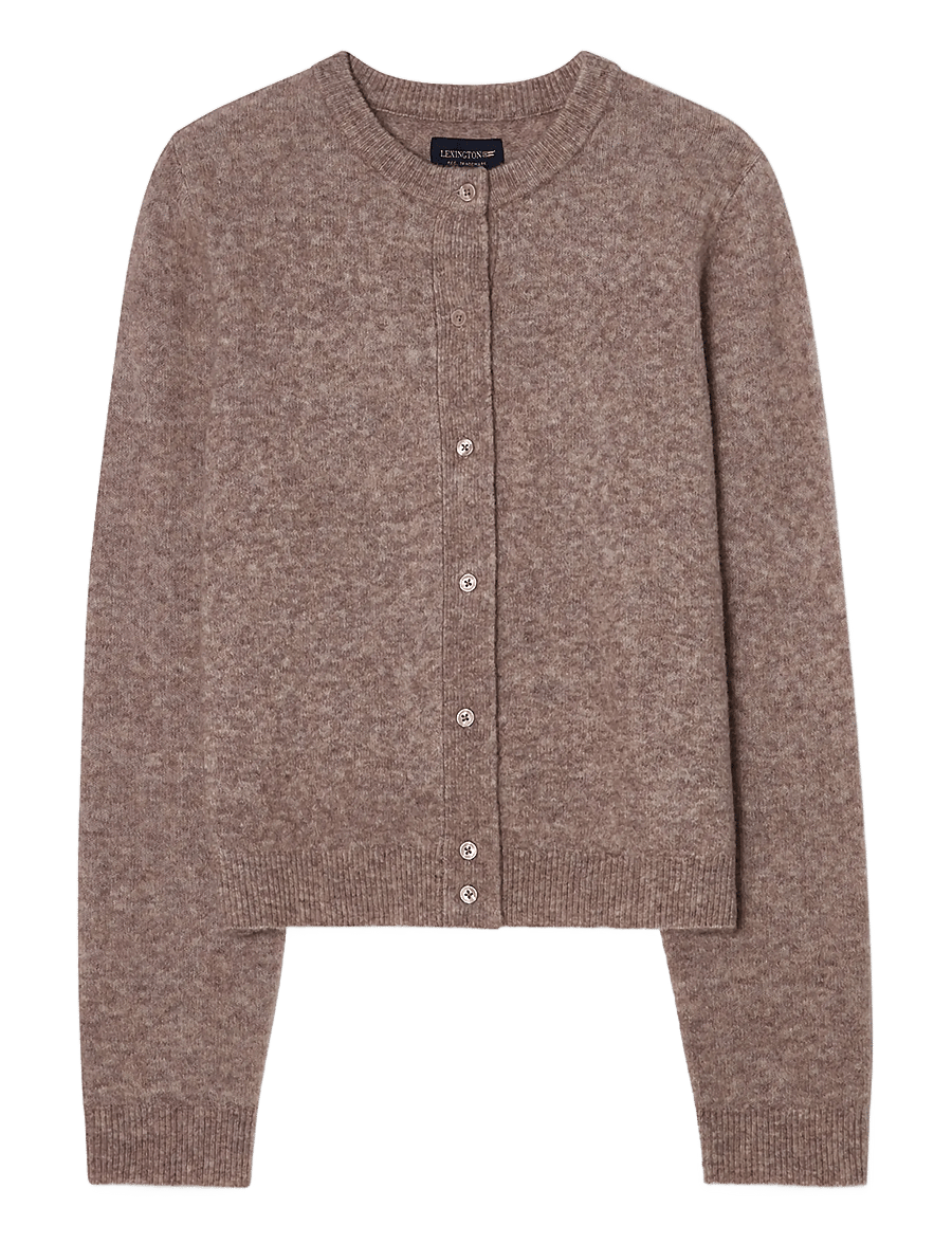 Lexington Clothing - Fine Knitted Cardigan - kardiganid - light brown melange - 0