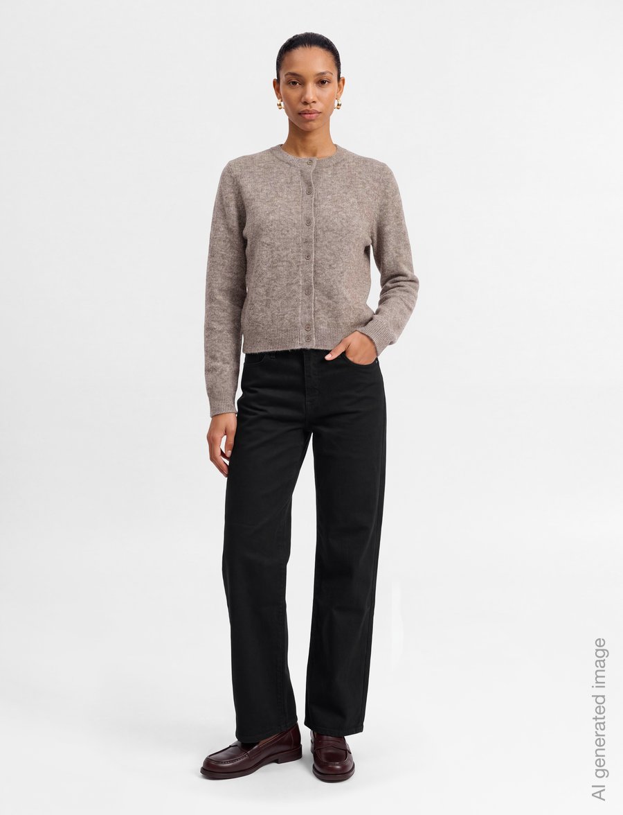 Lexington Clothing - Fine Knitted Cardigan - cardigans - light brown melange - 0
