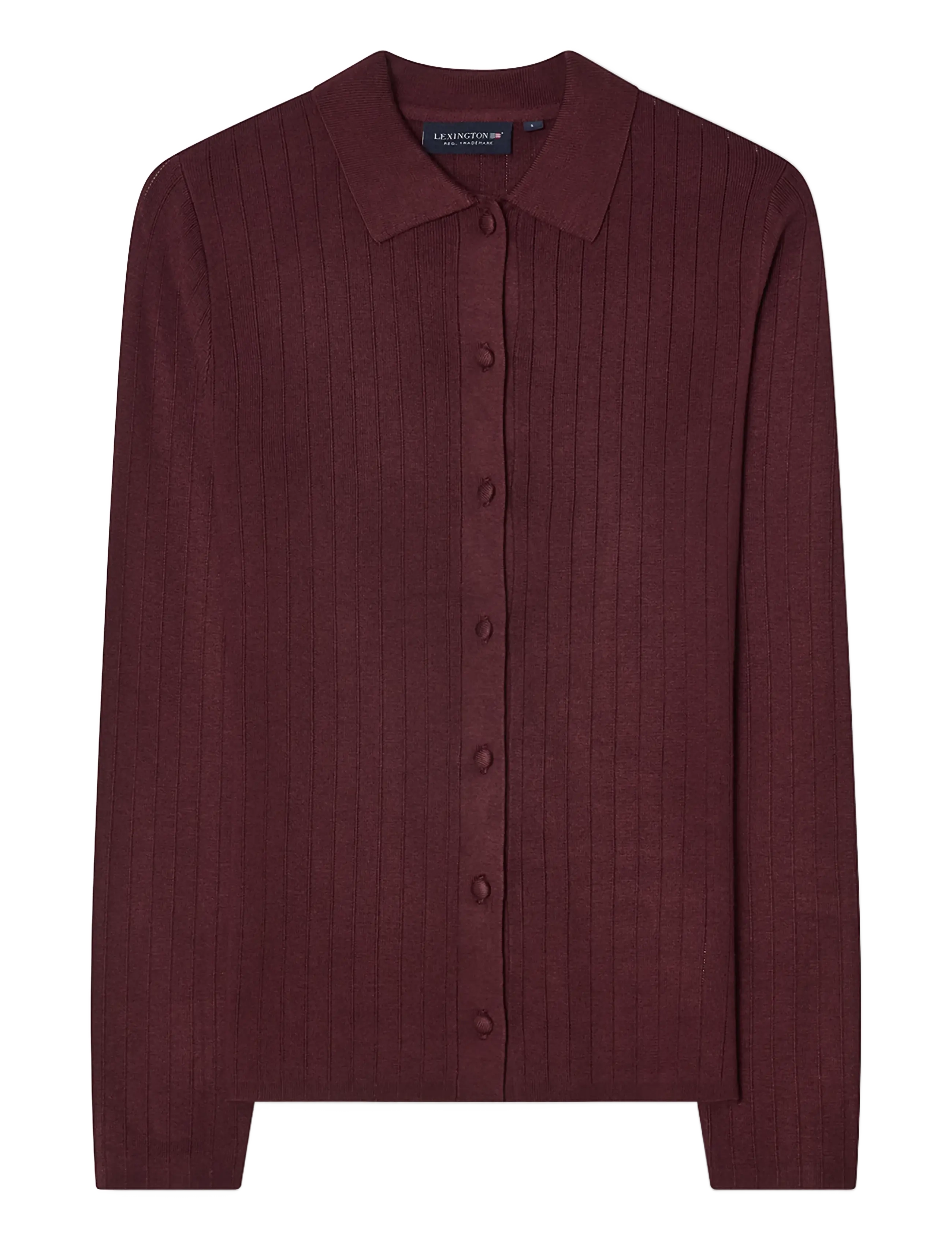 Lexington Clothing Polo Neck Cardigan - Koftor - DARK BURGUNDY / burgundy