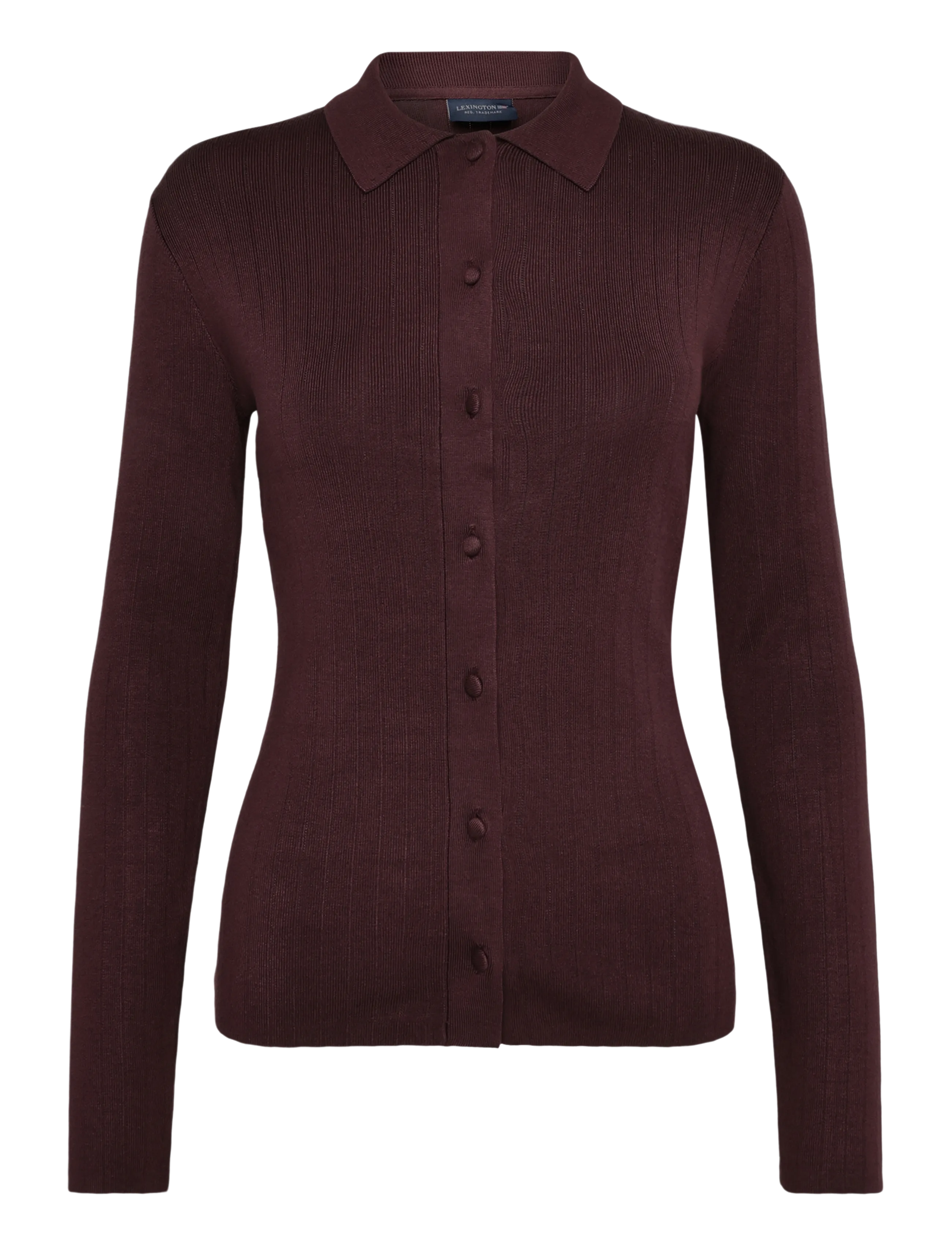 Lexington Clothing Polo Neck Cardigan - Lexington Clothing - DARK BURGUNDY / burgundy