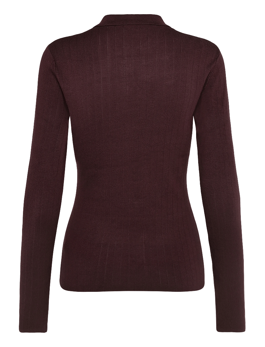 Lexington Clothing - Polo Neck Cardigan - strickjacken - dark burgundy - 1