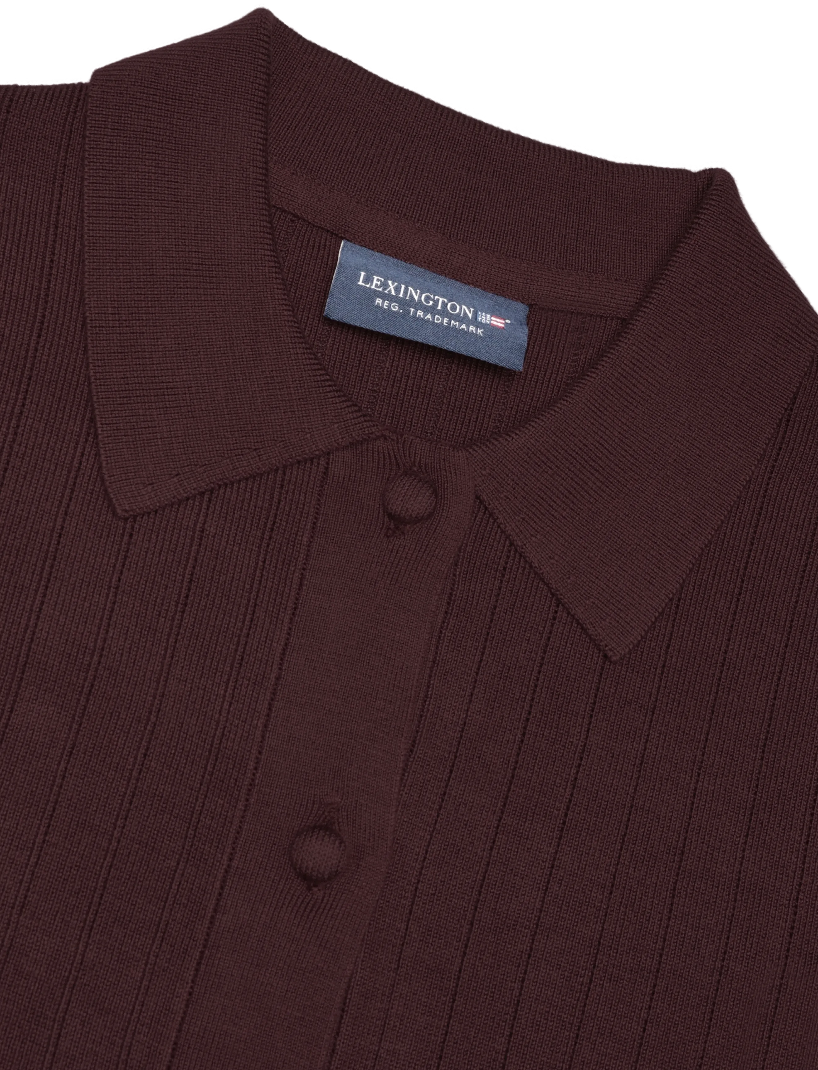 Lexington Clothing - Polo Neck Cardigan - strickjacken - dark burgundy - 2