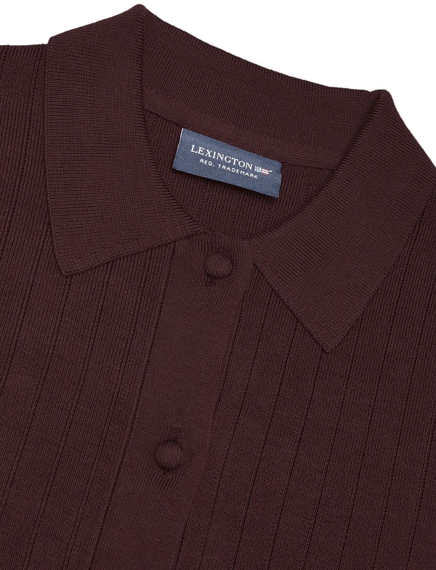 Lexington Clothing - Polo Neck Cardigan - strickjacken - dark burgundy - 2