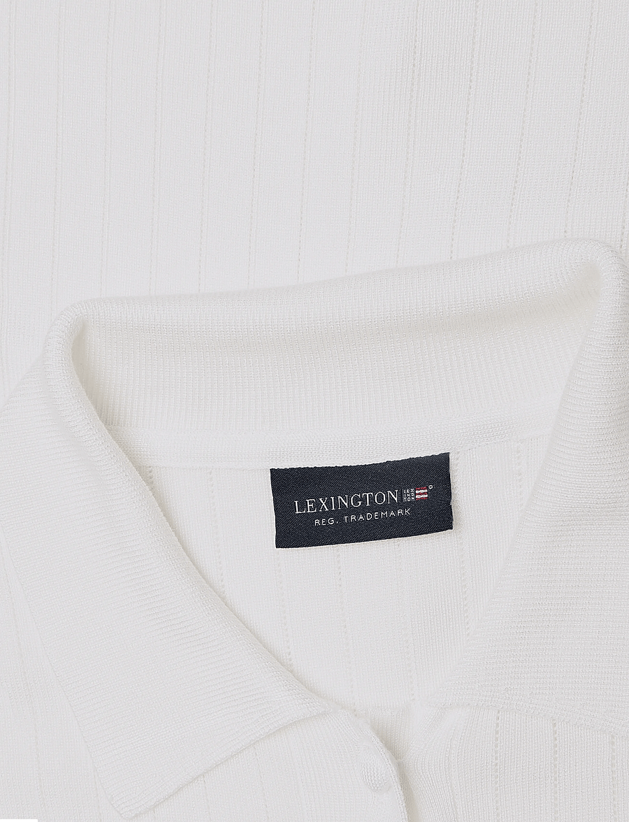Lexington Clothing - Polo Neck Cardigan - cardigans - white - 2