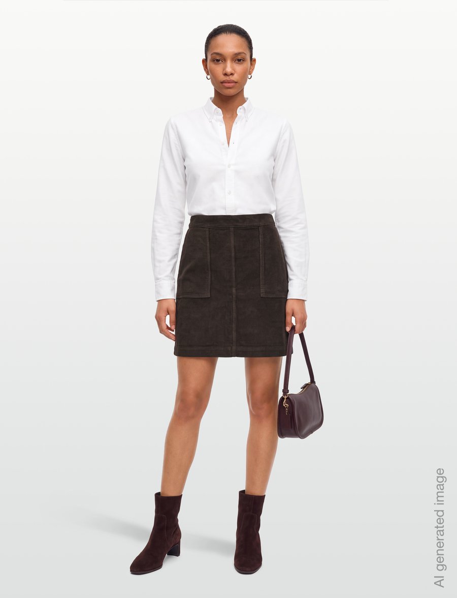 Lexington Clothing - Short Corduroy Skirt - korte nederdele - dark brown - 0
