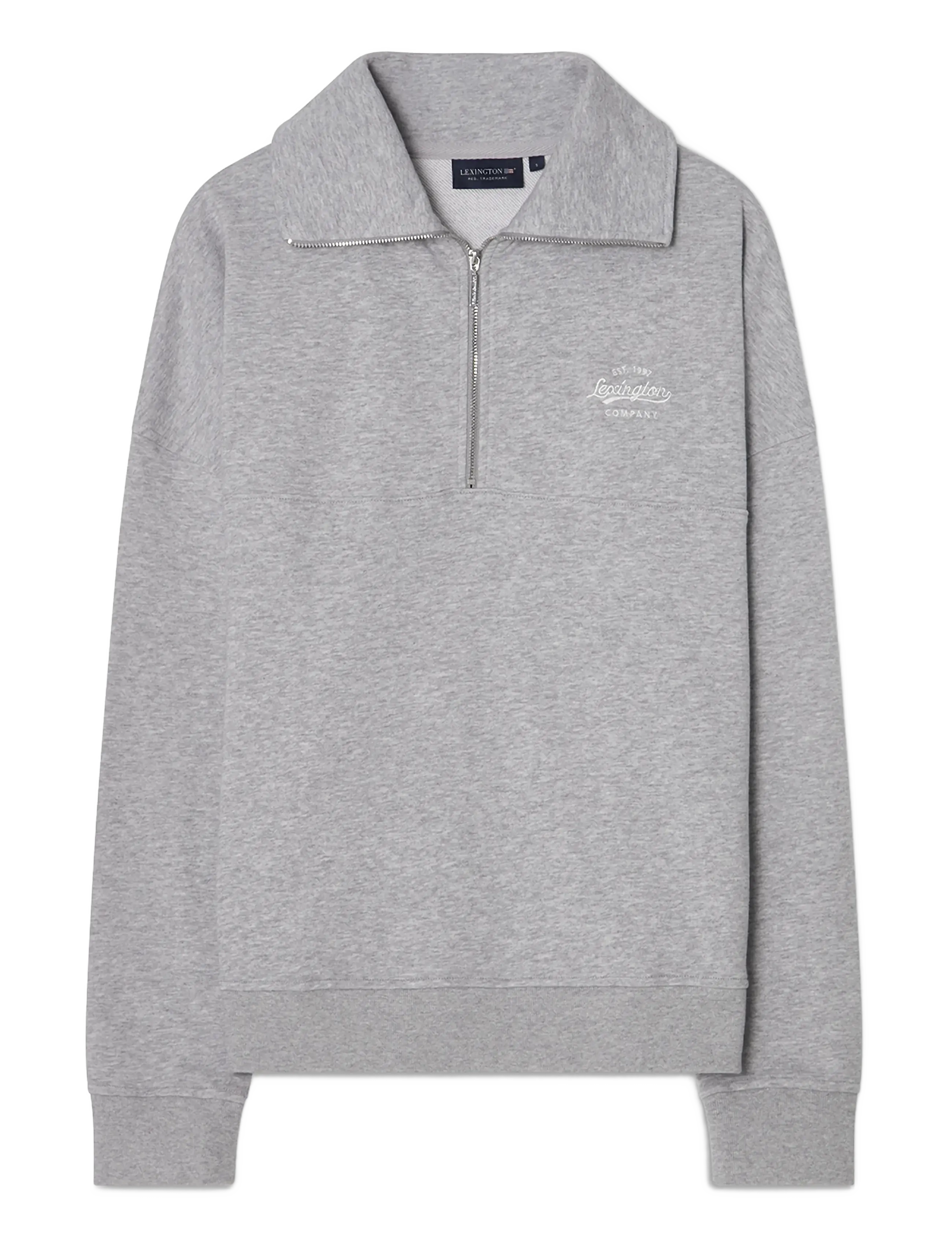 Lexington Clothing Half Zip Sweatshirt - Sweatshirts - LIGHT GREY MELANGE / grey