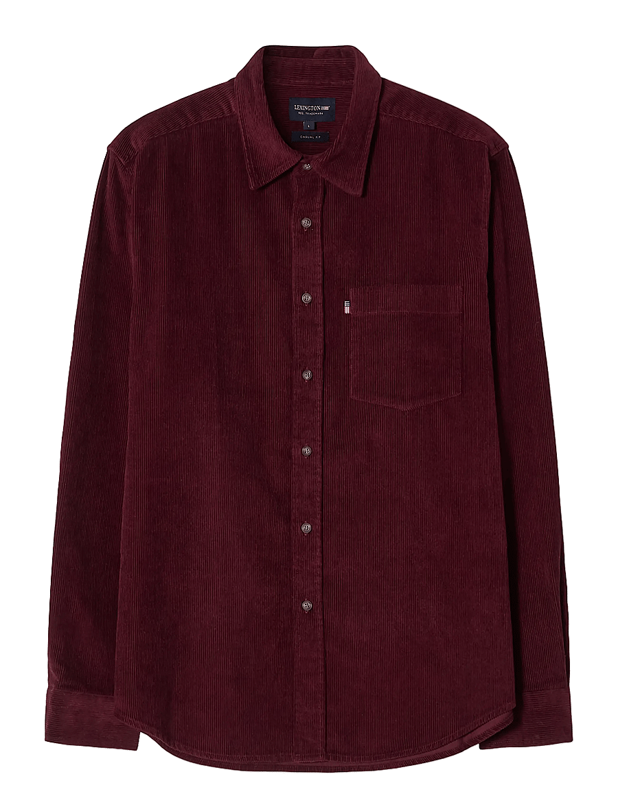 Lexington Clothing - Casual Cotton Corduroy Shirt - corduroy shirts - burgundy - 0