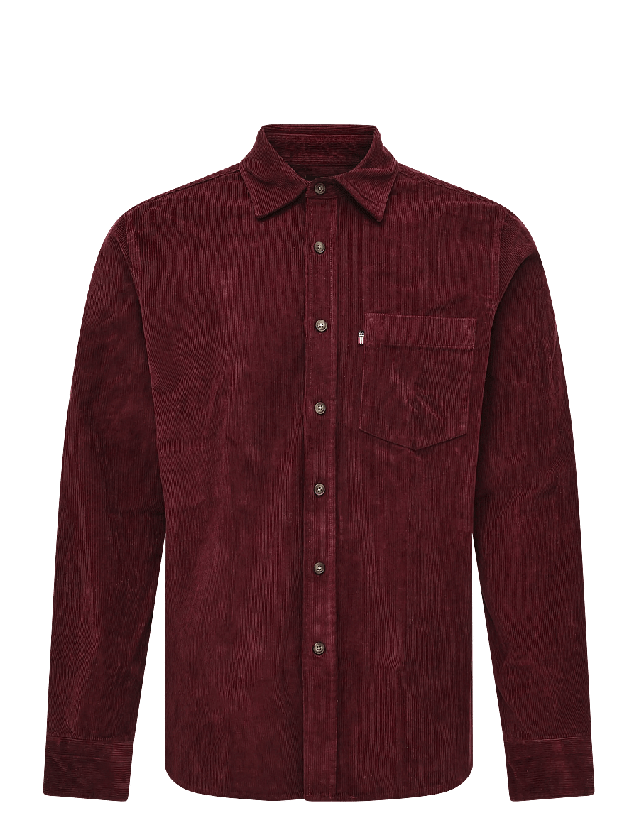 Lexington Clothing - Casual Cotton Corduroy Shirt - kordfløyelsskjorter - burgundy - 0