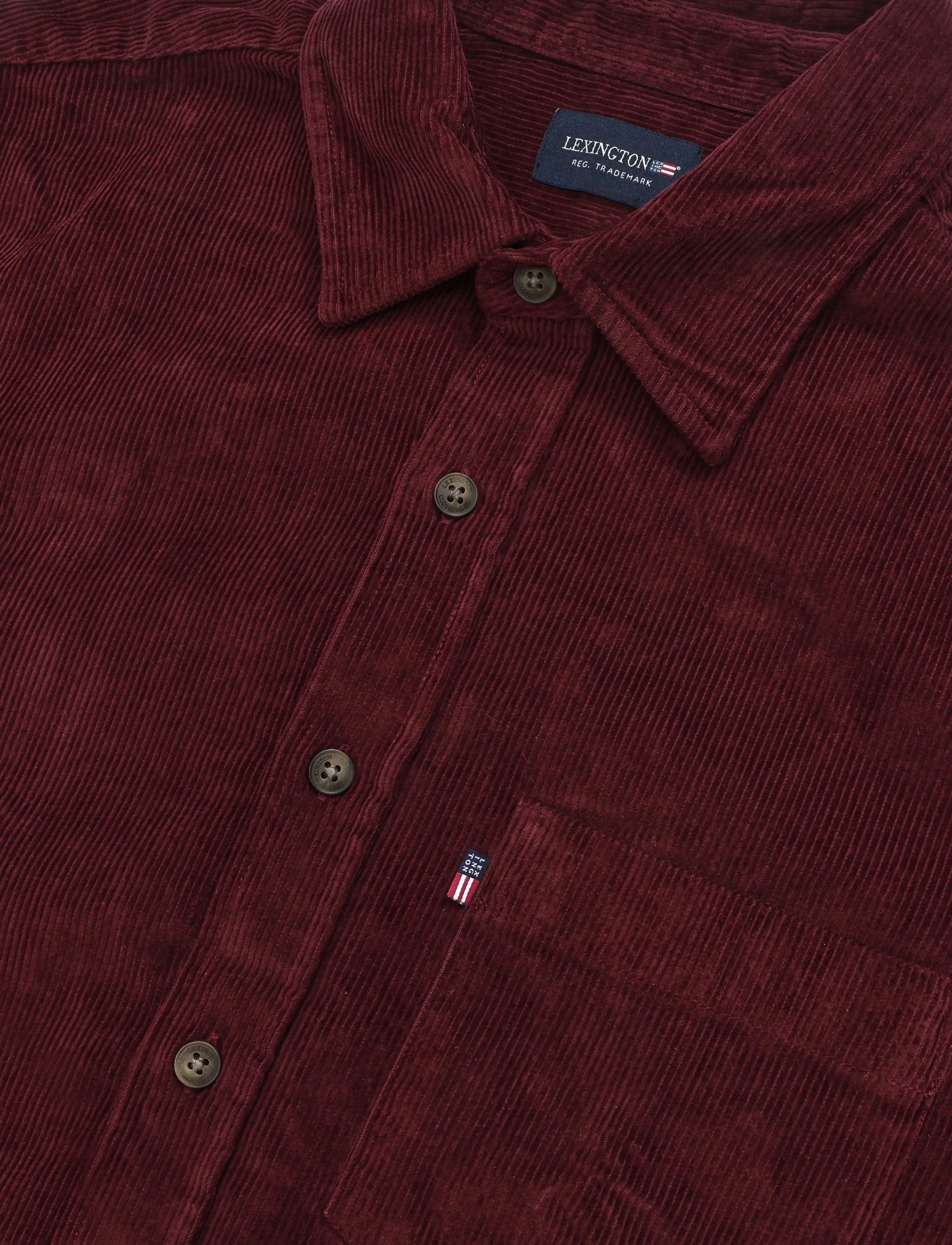 Lexington Clothing - Casual Cotton Corduroy Shirt - kordfløyelsskjorter - burgundy - 2