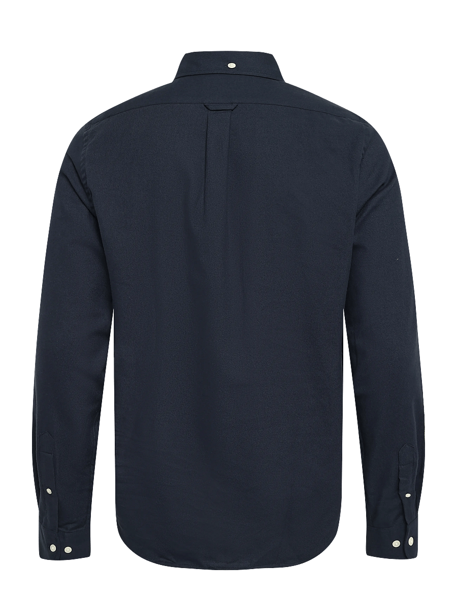 Lexington Clothing - Casual Organic Cotton Solid Flannel B.D Shirt - freizeithemden - dark blue - 1