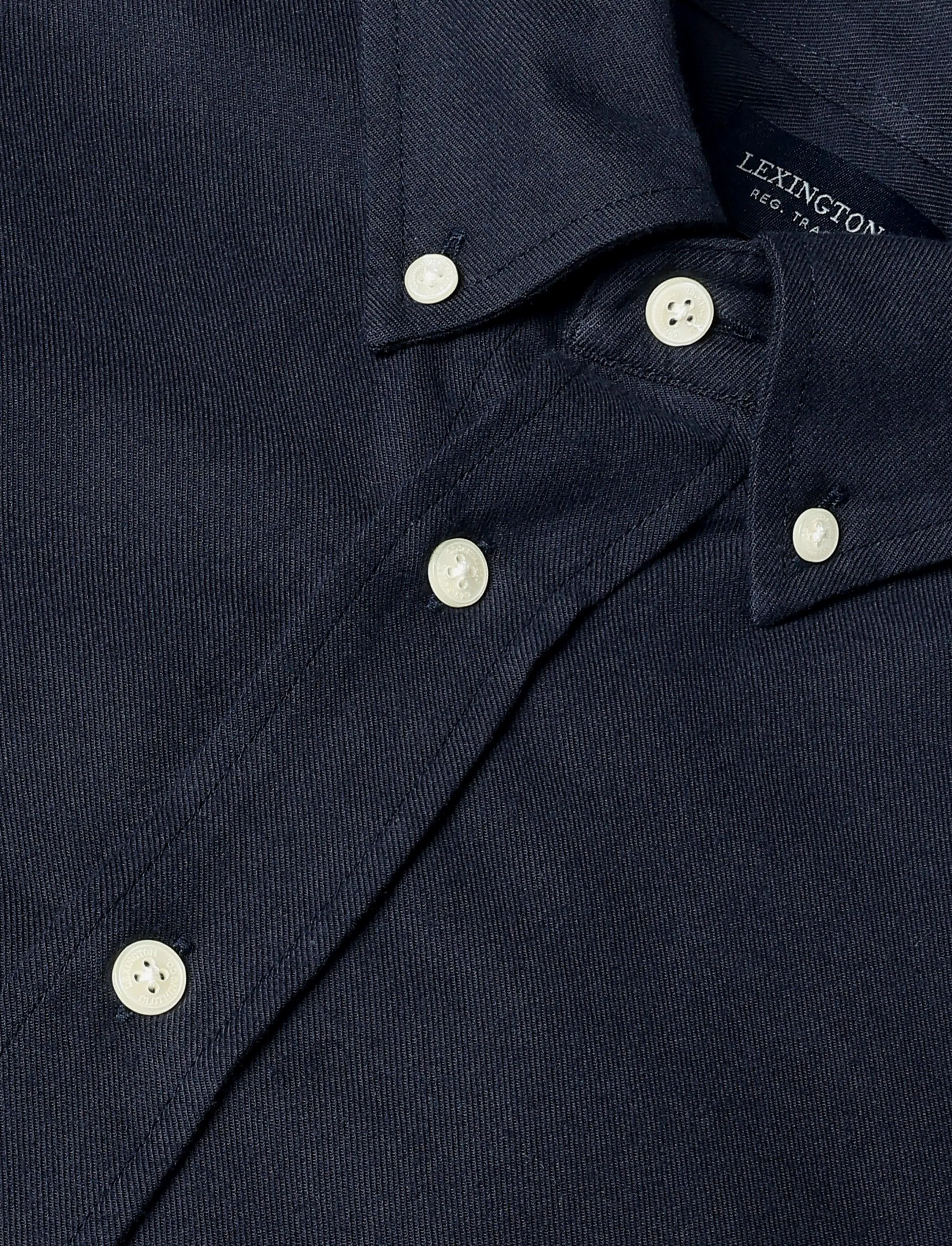 Lexington Clothing - Casual Organic Cotton Solid Flannel B.D Shirt - freizeithemden - dark blue - 2