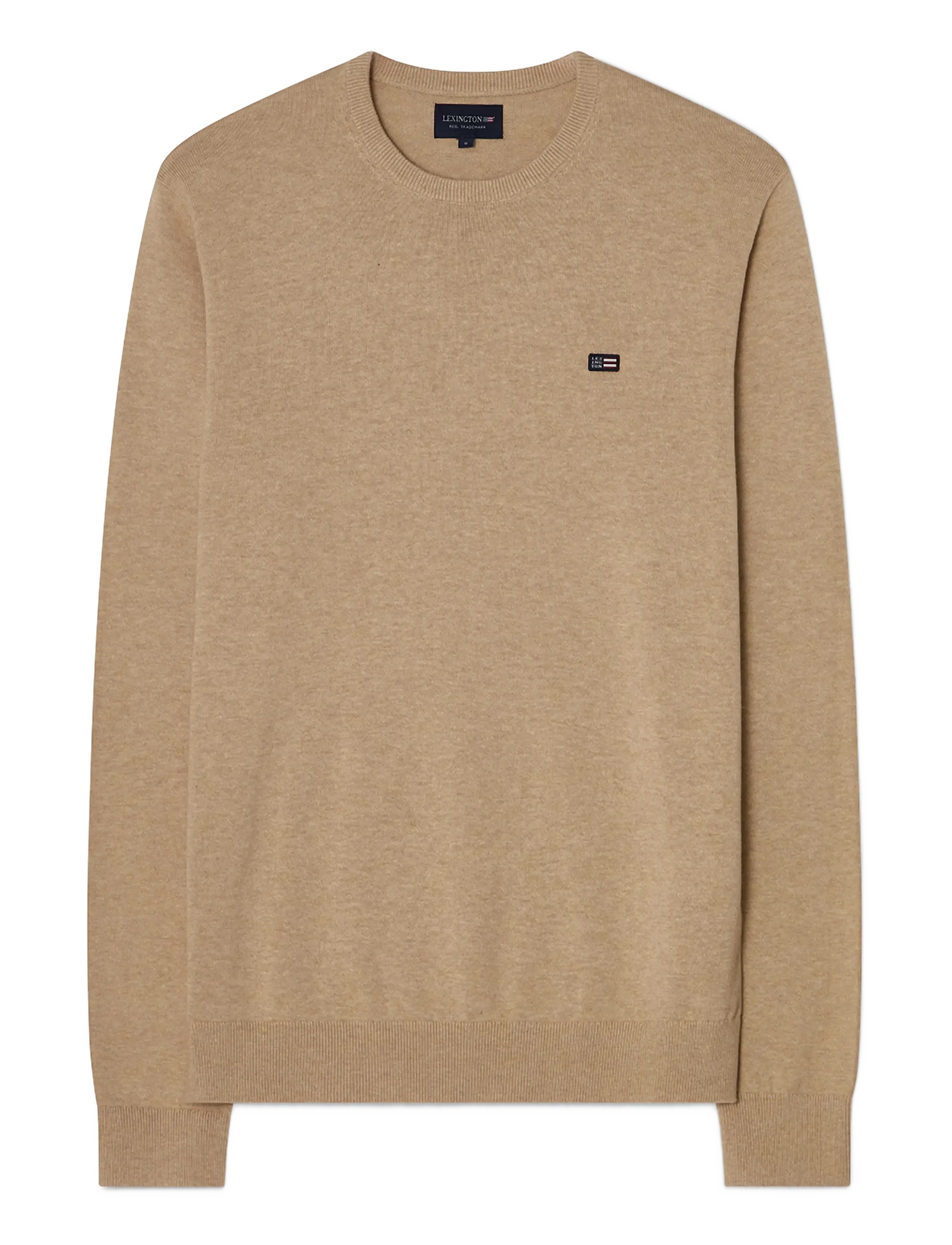 Lexington Clothing Cotton Crew Knitted Sweater - Knitwear - BEIGE MELANGE / beige