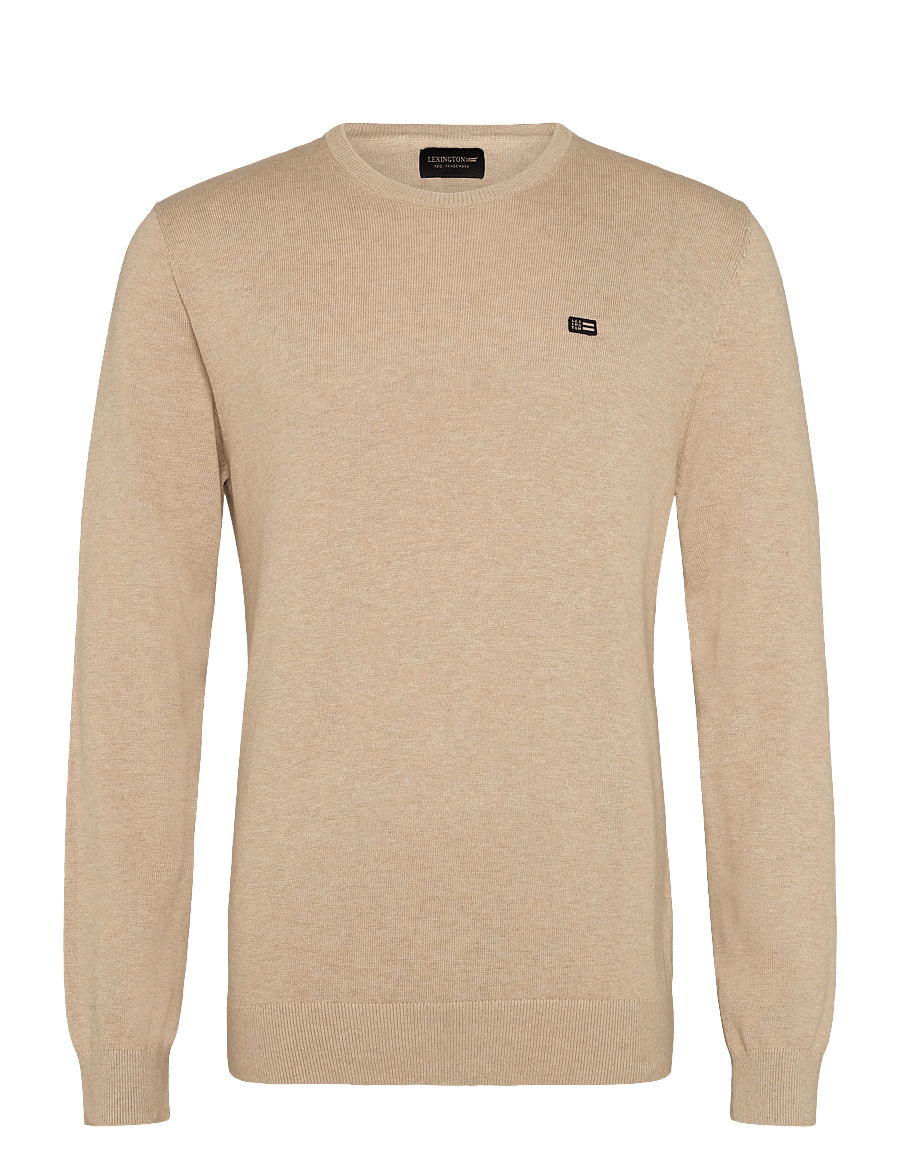 Lexington Clothing - Cotton Crew Knitted Sweater - rundhals - beige melange - 0