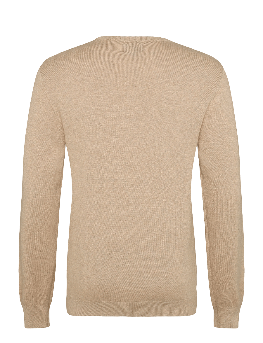 Lexington Clothing - Cotton Crew Knitted Sweater - rundhals - beige melange - 1