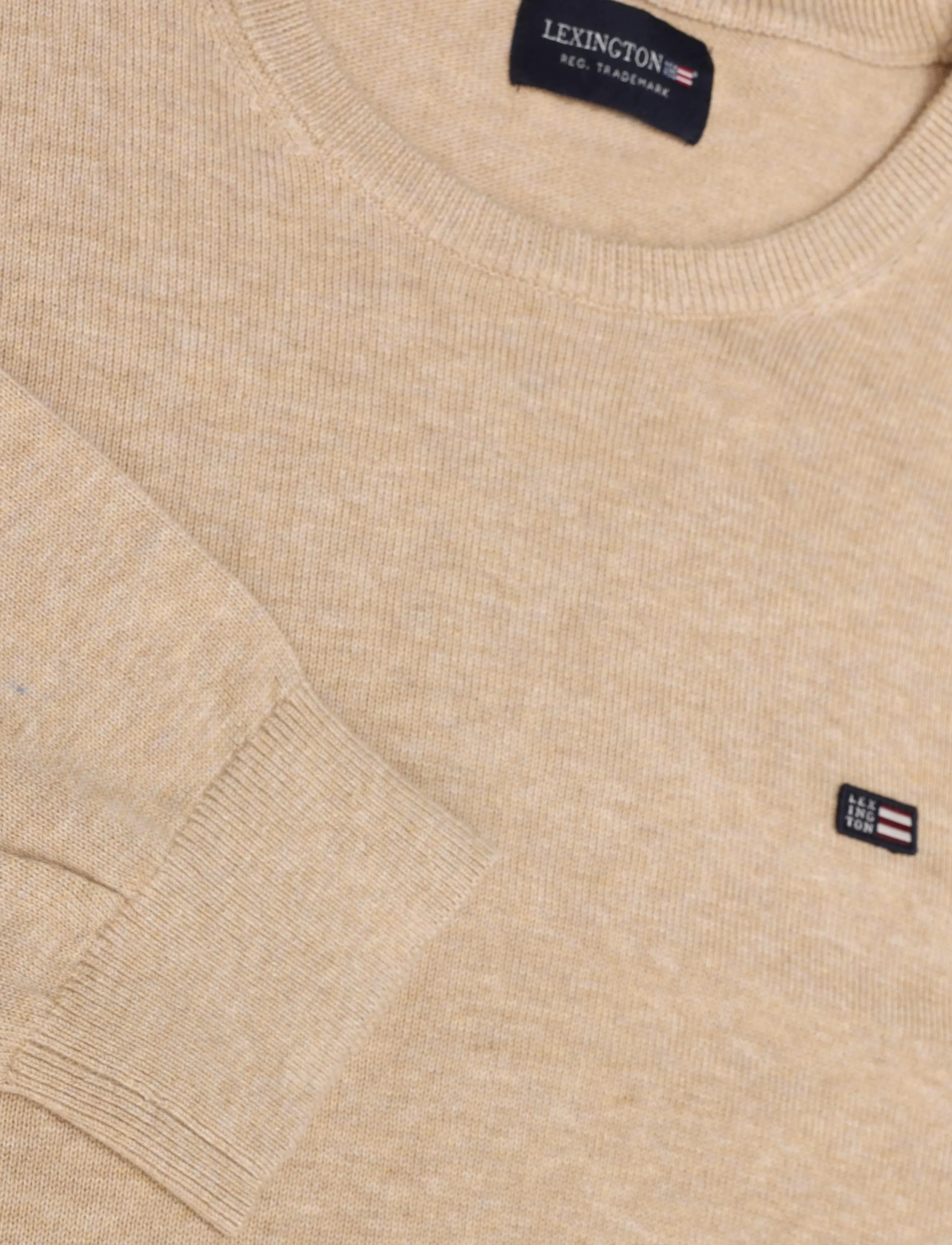 Lexington Clothing - Cotton Crew Knitted Sweater - rundhals - beige melange - 2