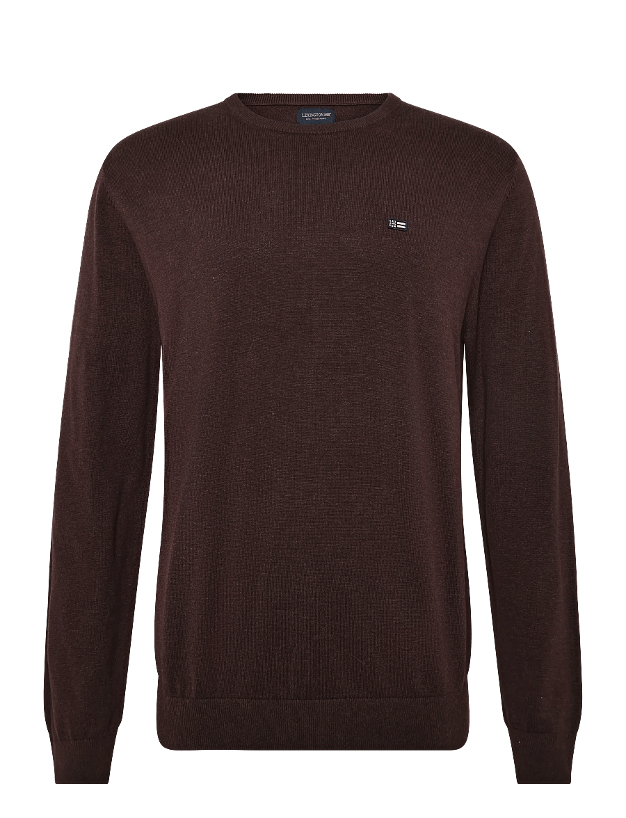 Lexington Clothing - Cotton Crew Knitted Sweater - rundhalsad - dark red melange - 1